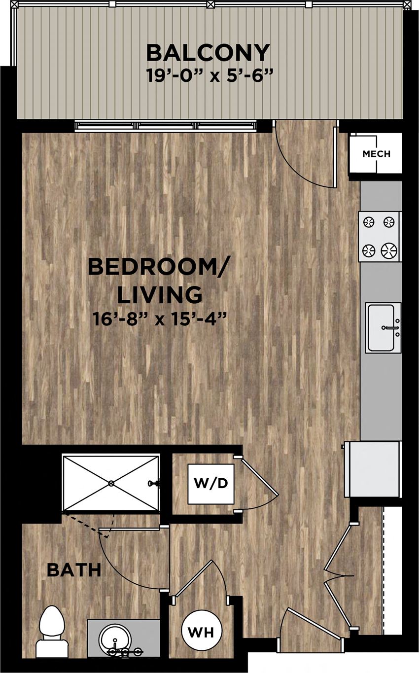 (S2) Studio Floor Plan (S2) Studio Floor Plan at Arlo, Malvern